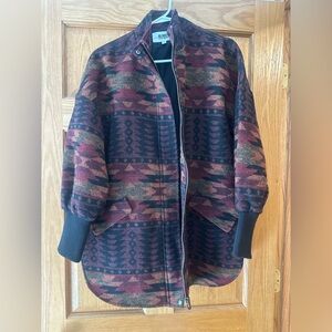 BB Dakota Burgundy and Black Patterned Jacket